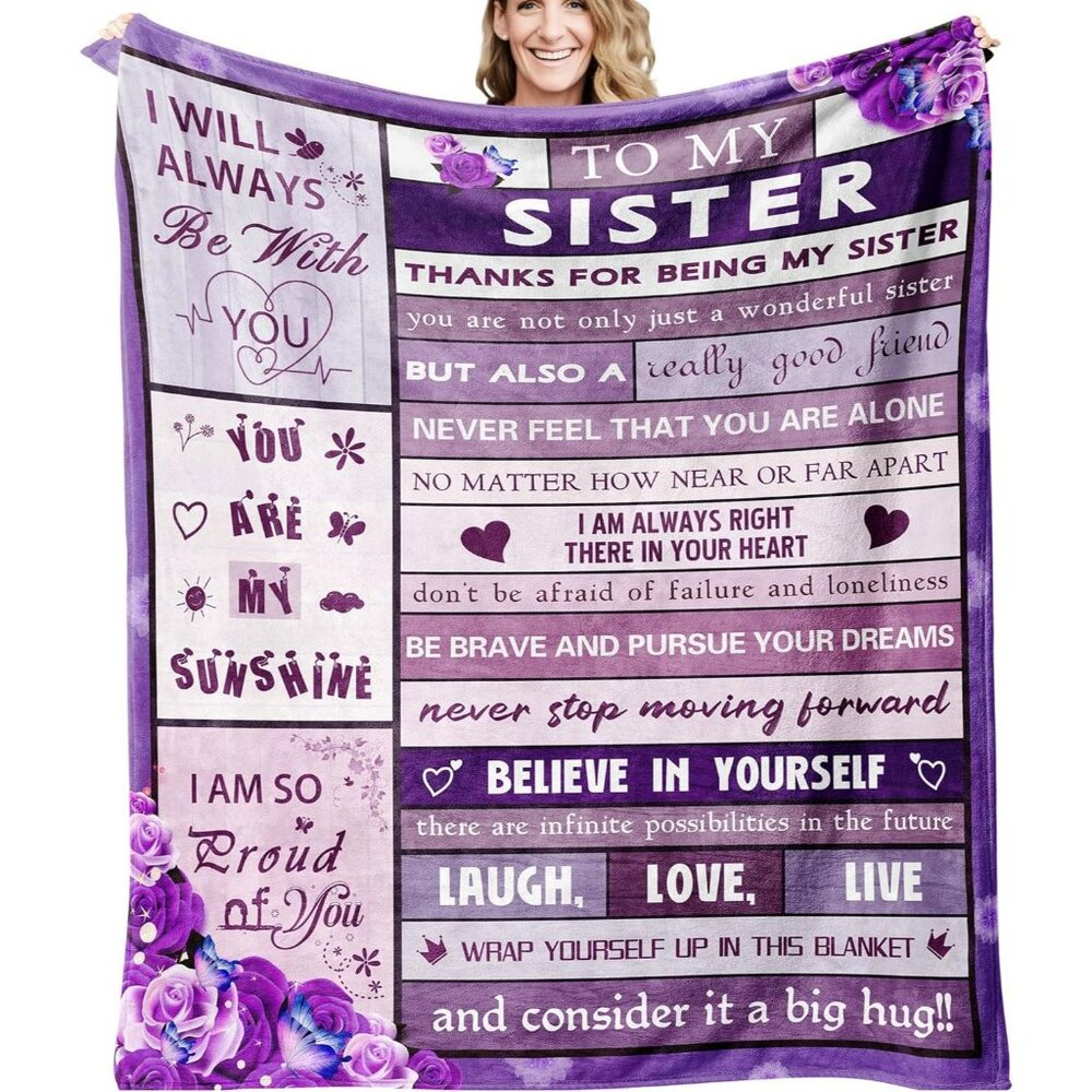 Sister Gifts Blanket, Sister Gifts From Sister, Sister Gifts From Brother
